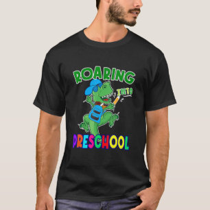 Camiseta Camino al profesor de dinosaurio preescolar preesc