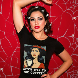 Camiseta Camino Bruto al café Halloween Barista Pop Art