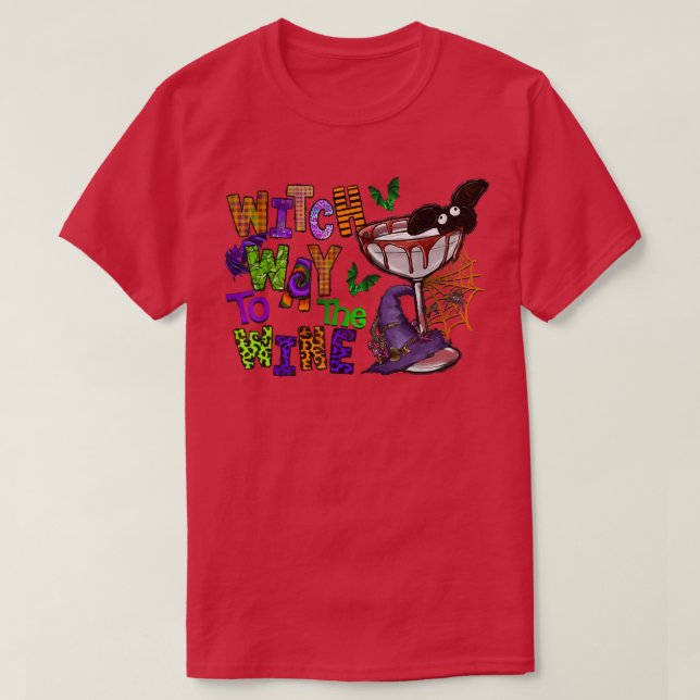 Camiseta Camino Bruto Al Vino, Gracioso Halloween Beber Wi (Diseño del anverso)