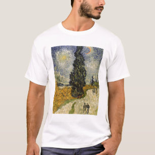 Camiseta Camino con los cipreses, 1890 de Vincent van Gogh