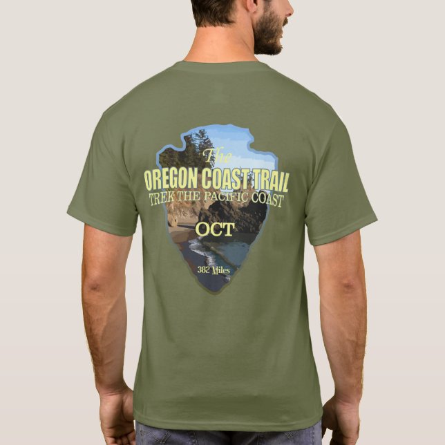 Camiseta Camino costero de Oregón (punta de flecha) (Reverso)