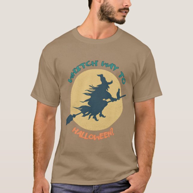 Camiseta Camino de bruja a la retro de Halloween (Anverso)