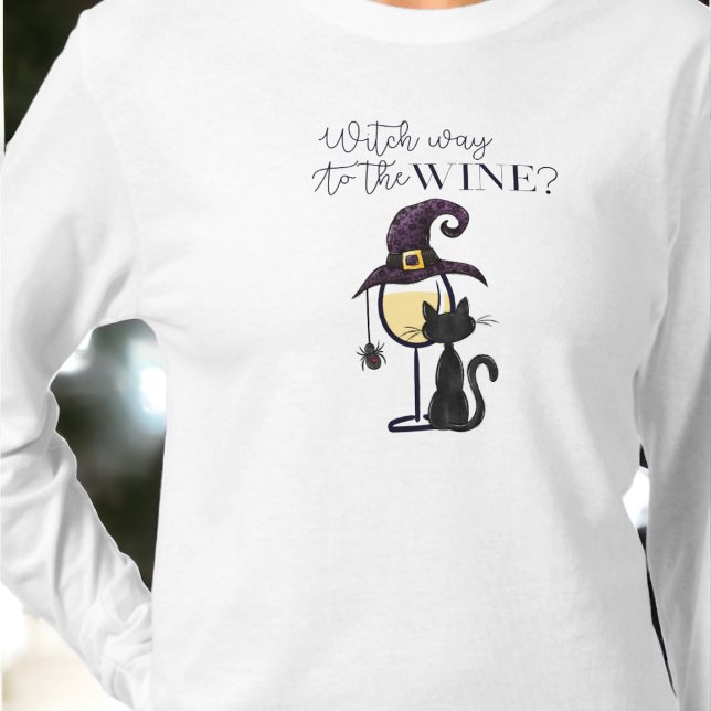 Camiseta Camino de bruja hacia el vino gracioso (Subido por el creador)