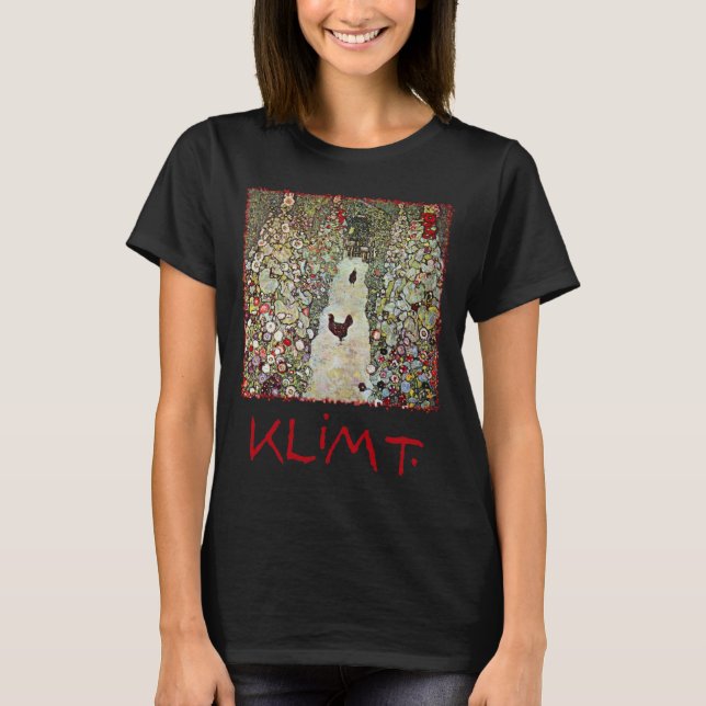 Camiseta Camino de jardín con pollos, Gustav Klimt, Art Nou (Anverso)