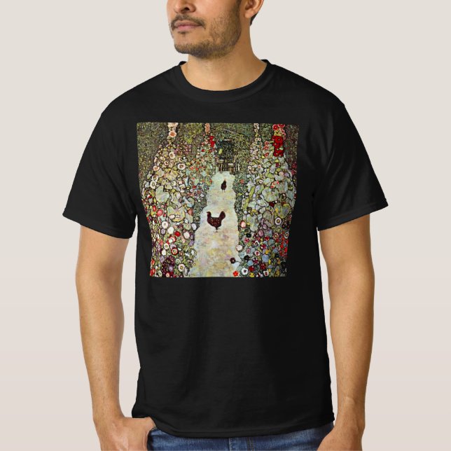 Camiseta Camino de jardín con pollos, Gustav Klimt, Art Nou (Anverso)