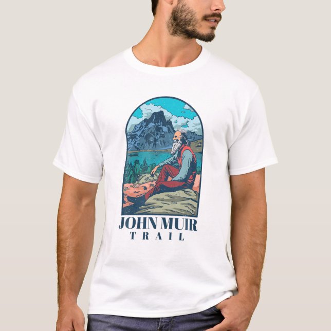 Camiseta Camino de John Muir - Senderismo, mochila, al aire (Anverso)