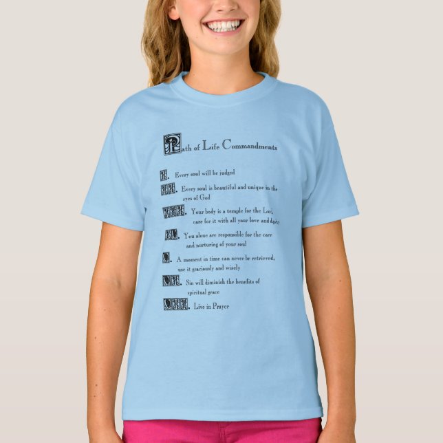Camiseta Camino de los mandamientos de vida (Anverso)