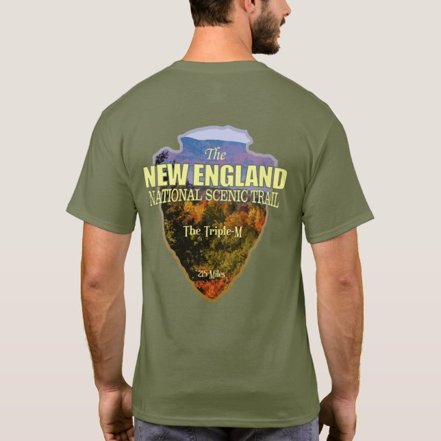 Camiseta Camino de Nueva Inglaterra (punta de flecha) (Reverso)