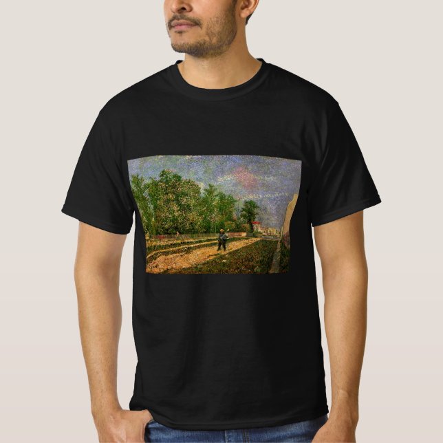 Camiseta Camino de París con campesino de Vincent van Gogh (Anverso)