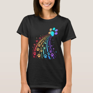 Camiseta Camino De Pasta Arcoiris Colorido De Paws Y Alegre