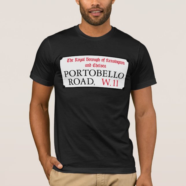 Camiseta Camino de Portobello, placa de calle de Londres (Anverso)
