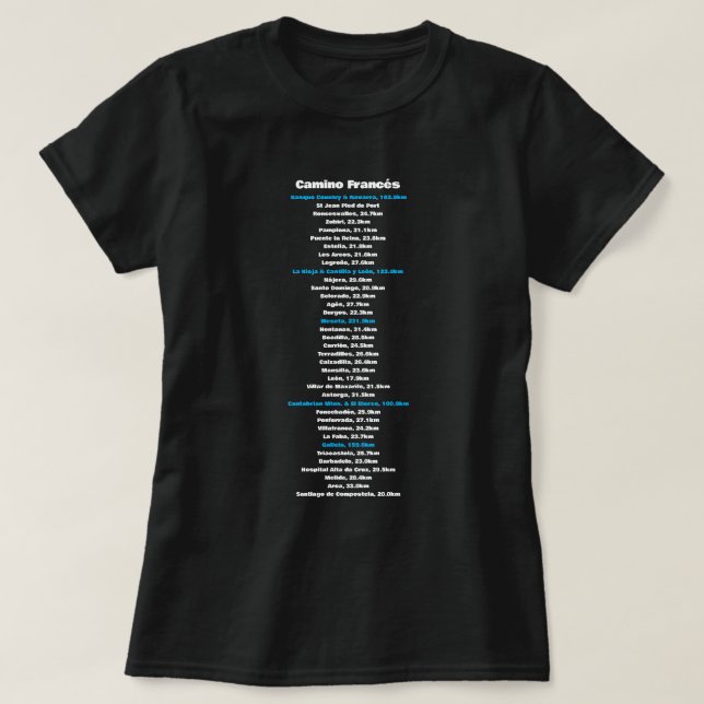 Camiseta Camino de Santiago (Diseño del anverso)