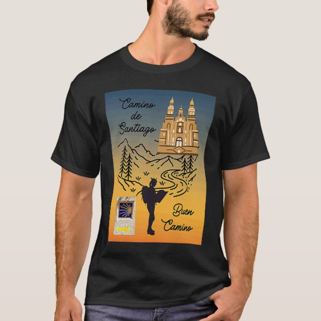 Camiseta Camino de Santiago Buen Camino Peregrina (Anverso)