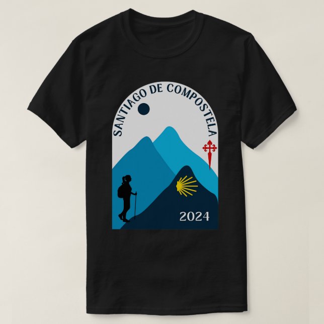Camiseta Camino de Santiago de Compostela 2024 Mujer Camina (Diseño del anverso)