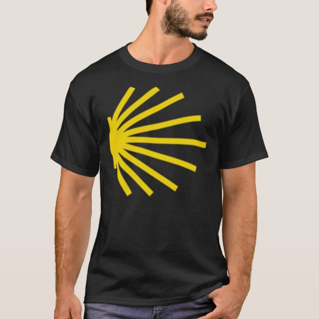 Camiseta Camino De Santiago - Yellow Shell Trail Marker Ess (Anverso)