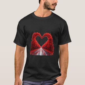 Camiseta Camino del Bosque del Corazón Rojo – Diseño de Nat