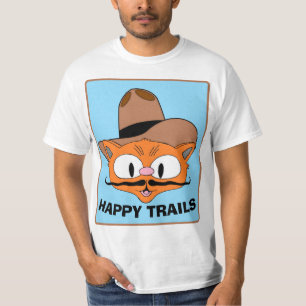 Camiseta Camino Feliz Gato Señor Gato Bigote de Dibujos T-S