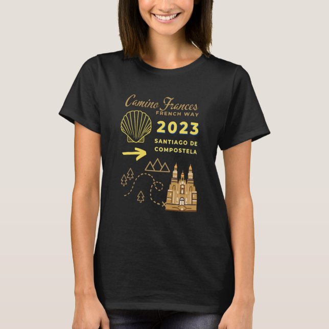Camiseta Camino Frances French Way 2023 Santiago de Compost (Anverso)