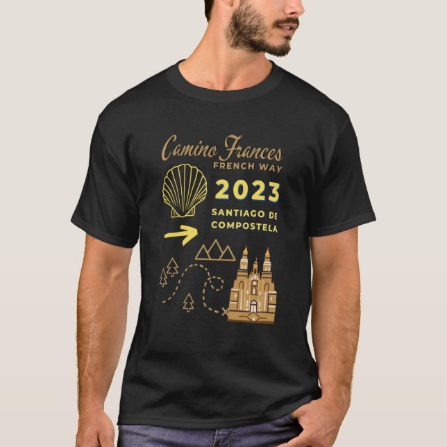 Camiseta Camino Frances French Way 2023 Santiago de Compost (Anverso)