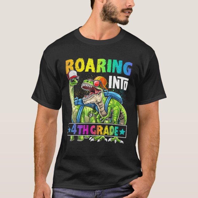 Camiseta Camino Hacia La Mochila De Dinosaurio De 4º Grado  (Anverso)