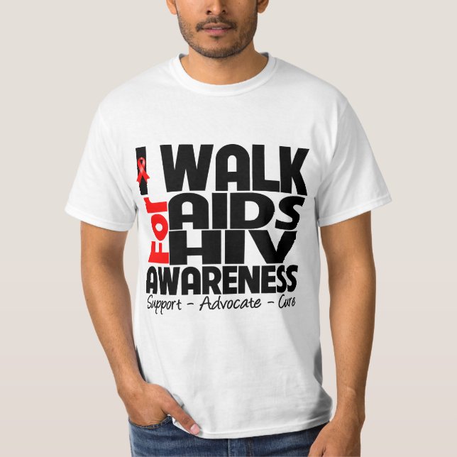 Camiseta Camino para la conciencia del VIH del SIDA (Anverso)