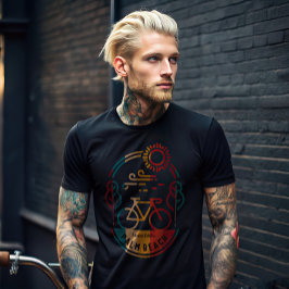 Camiseta Camino Retro Palm Beach Bicicleta.