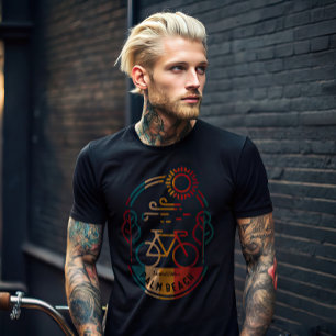Camiseta Camino Retro Palm Beach Bicicleta.