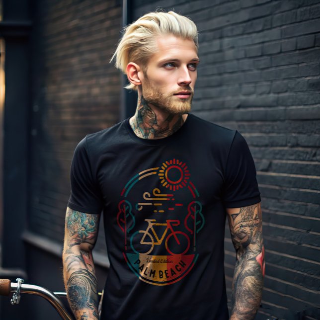 Camiseta Camino Retro Palm Beach Bicicleta. (Subido por el creador)