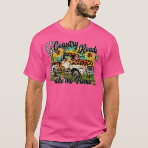 Camiseta Caminos rurales camión leopardo girasol molino de