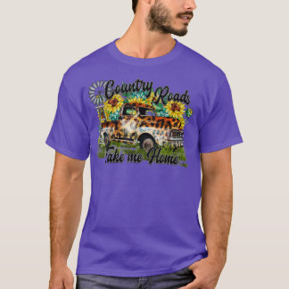 Camiseta Caminos rurales camión leopardo girasol molino de