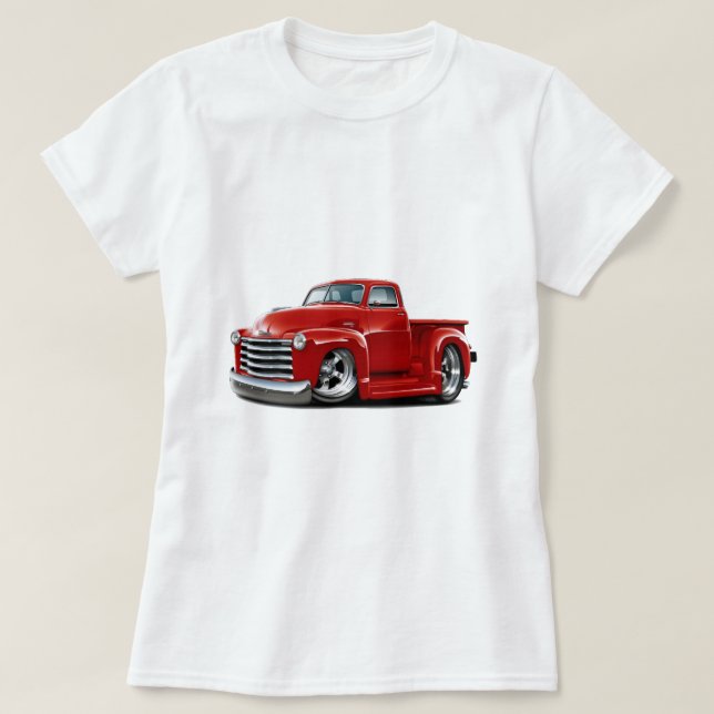 Camiseta Camión 1950-52 del rojo de Chevy (Diseño del anverso)