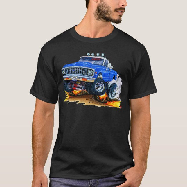 Camiseta Camión 1970-72 del azul de Chevy CK1500 (Anverso)