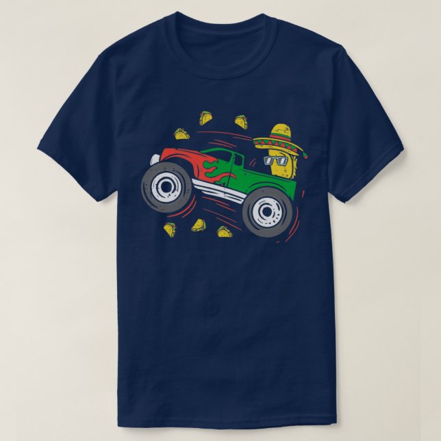 Camiseta Camión 2 de monje de tacos divertidos (Diseño del anverso)