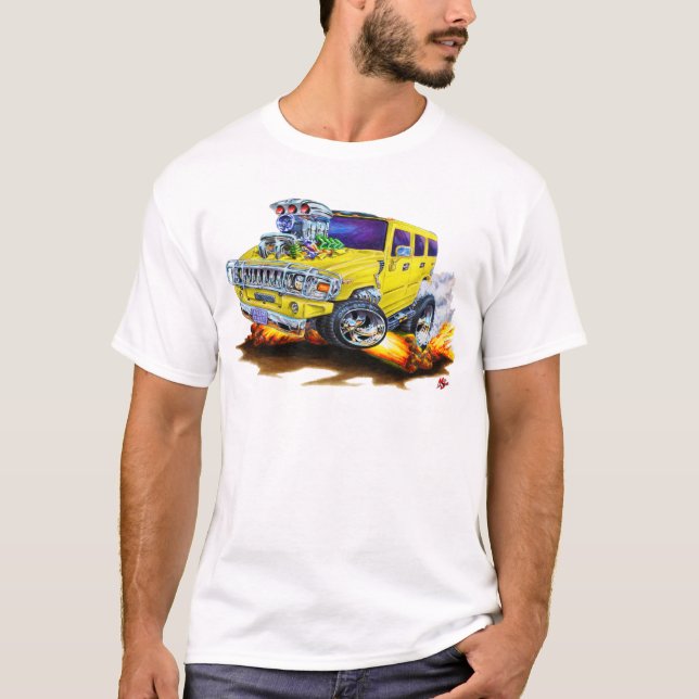 Camiseta Camión amarillo de Hummer H2 (Anverso)