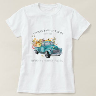 Camiseta Camión Antiguo de Cosecha Apellido de Familia de