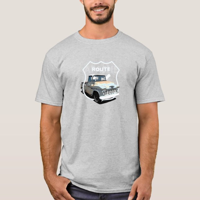 Camiseta Camión Apache 1955 Chevrolet. Camión Chevy. EE.UU. (Anverso)