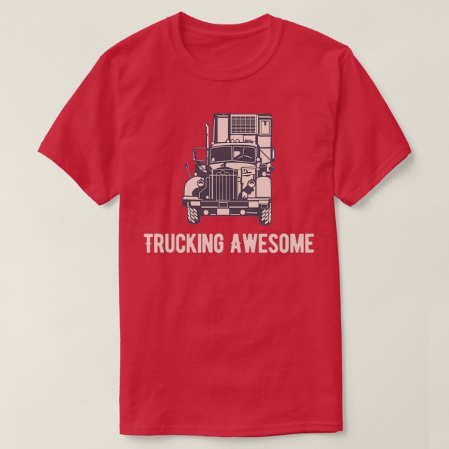Camiseta Camión asombroso camino de transporte (Diseño del anverso)