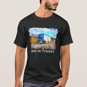 Camiseta Camión azul de mercancías "Sigue en camioneta"