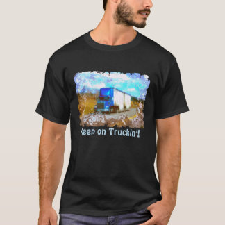 Camiseta Camión azul de mercancías "Sigue en camioneta"