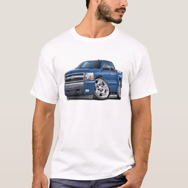 Camiseta Camión azul del granito de Chevy Silverado Dualcab (Anverso)