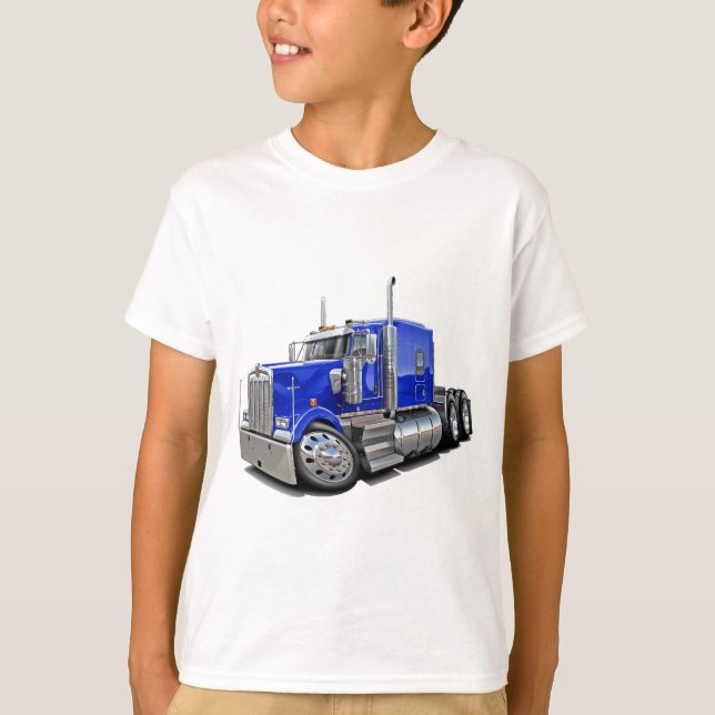 Camiseta Camión azul Kenworth w900 (Anverso)