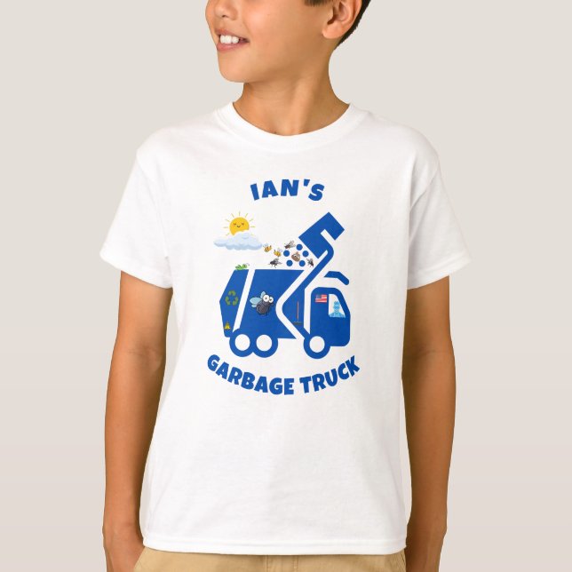 Camiseta Camión basura con el nombre del personalizado (Anverso)