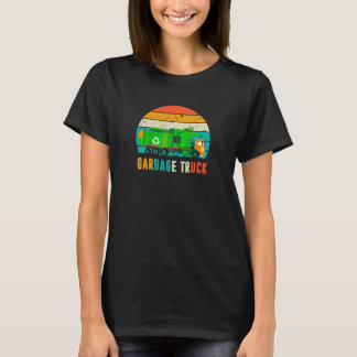 Camiseta Camión basura reciclado de atardecer retro vintage