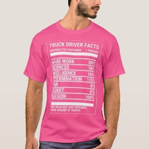 Camiseta Camión Camión Camionero de Hechos Nutricionales T