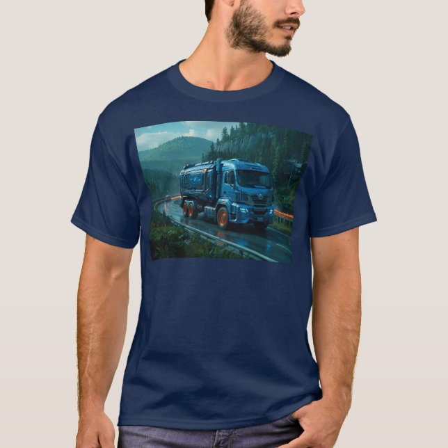 Camiseta Camión cibernético futurista de 2077 (Anverso)