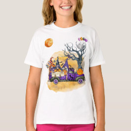 Camiseta Camión Con 3 Gnomes, 2 Jack O'Lanterns Y Fantasma
