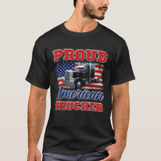 Camiseta Camión con bandera estadounidense mueve grandes pl