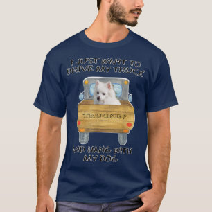 Camiseta Camión conduciendo perro americano esquimal perro