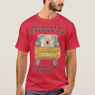 Camiseta Camión conduciendo perro Chow Chow