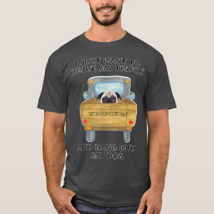 Camiseta Camión conduciendo Perro Pug
